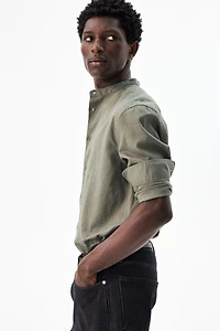 Regular-Fit Linen-Blend Shirt