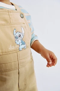 Motif-Detail Twill Overalls