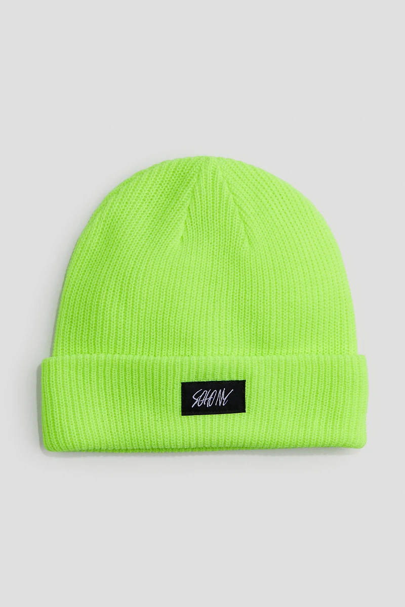 Rib-knit beanie