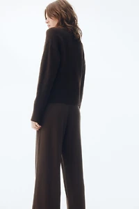 Wide-Leg Rib-Knit Pants