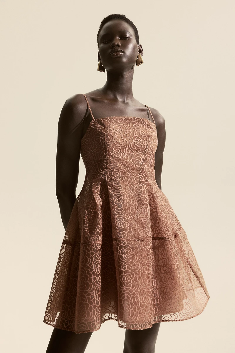 Embroidered Strappy Dress