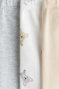 Lot de 3 leggings en jersey coton