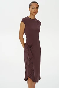 Draped-Panel Jersey Dress
