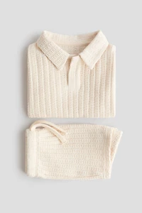 2-Piece Pointelle-Knit Set
