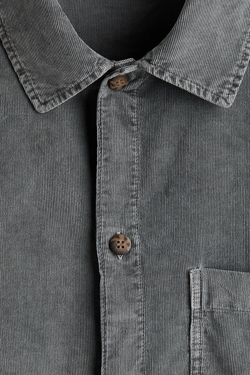 Chemise carrée décontractée en velours côtelé