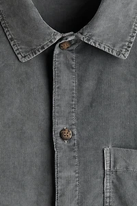 Chemise carrée décontractée en velours côtelé