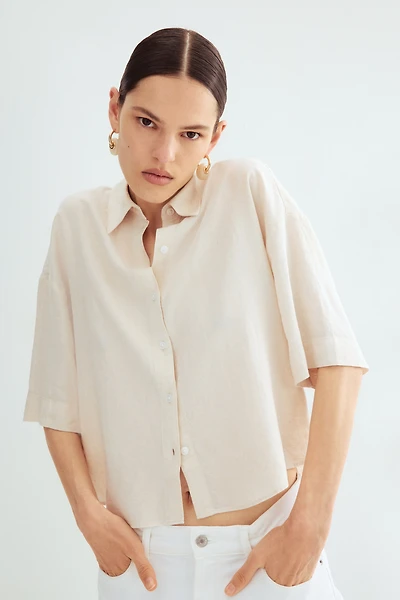 Chemise en lin mélangé