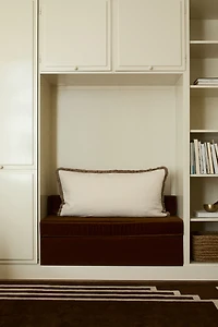 Slub-Weave Cushion Cover with Fringe