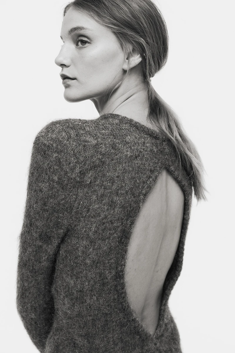 Open-Back Mohair-Blend Dress