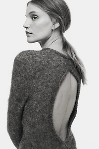 Open-Back Mohair-Blend Dress