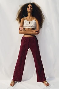 Lace-Look Drawstring Pants