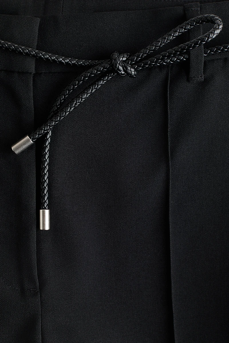 Straight-Leg Pants with Belt