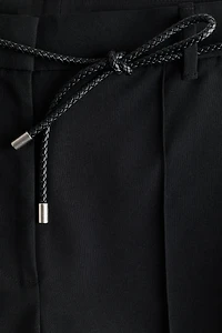 Straight-Leg Pants with Belt