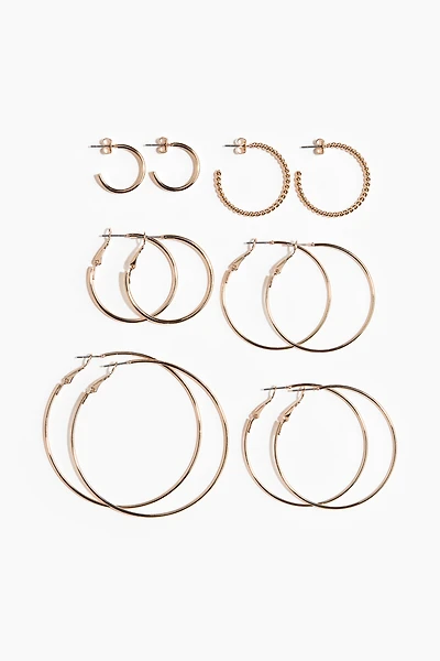 6 Pairs Hoop Earrings