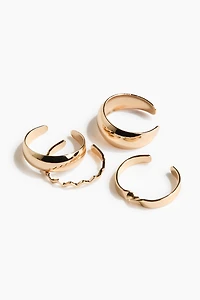 4-Pack Metal Toe Rings