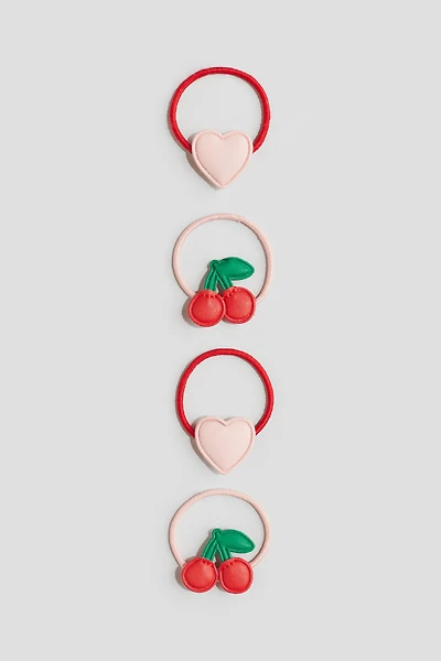 4-Pack Appliquéd Hair Elastics