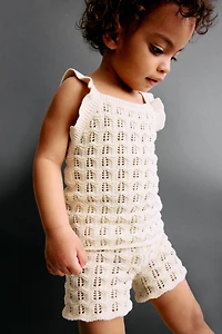 2-Piece Cotton Pointelle-Knit Set