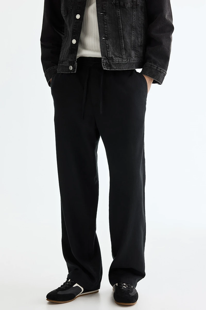Relaxed-Fit Linen-Blend Pants