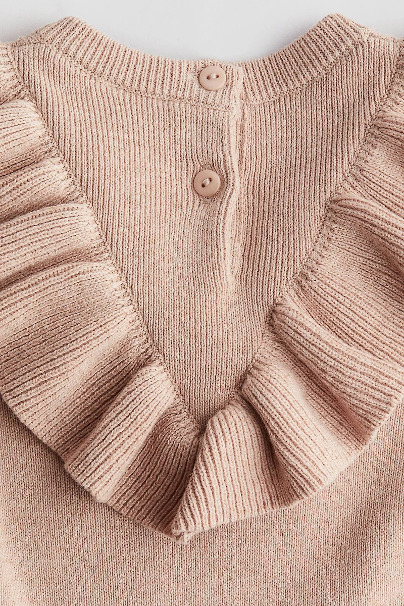 Flounced Cotton-Knit Dress