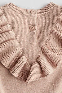 Flounced Cotton-Knit Dress