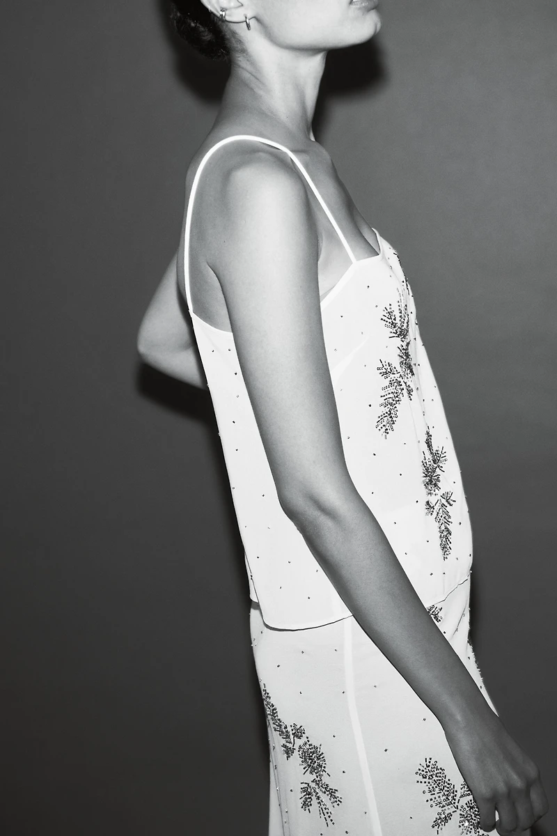 Embellished Sheer Camisole Top