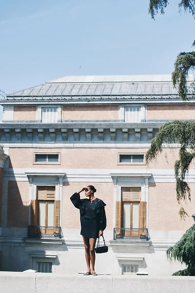 Robe tunique en lin mélangé