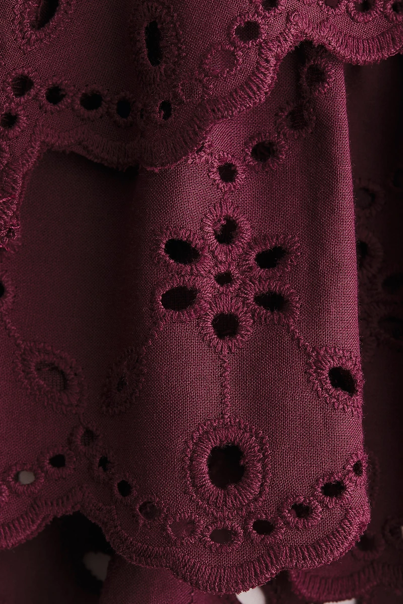 Tiered Skirt with Eyelet Embroidery
