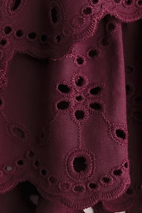 Tiered Skirt with Eyelet Embroidery