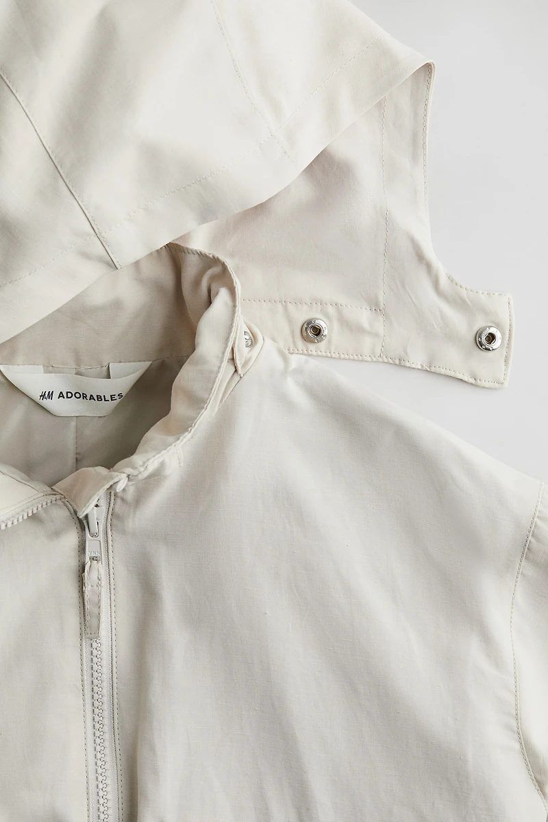 Oversized Linen-Blend Windbreaker