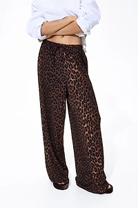 Pantalon large avec taille élastique