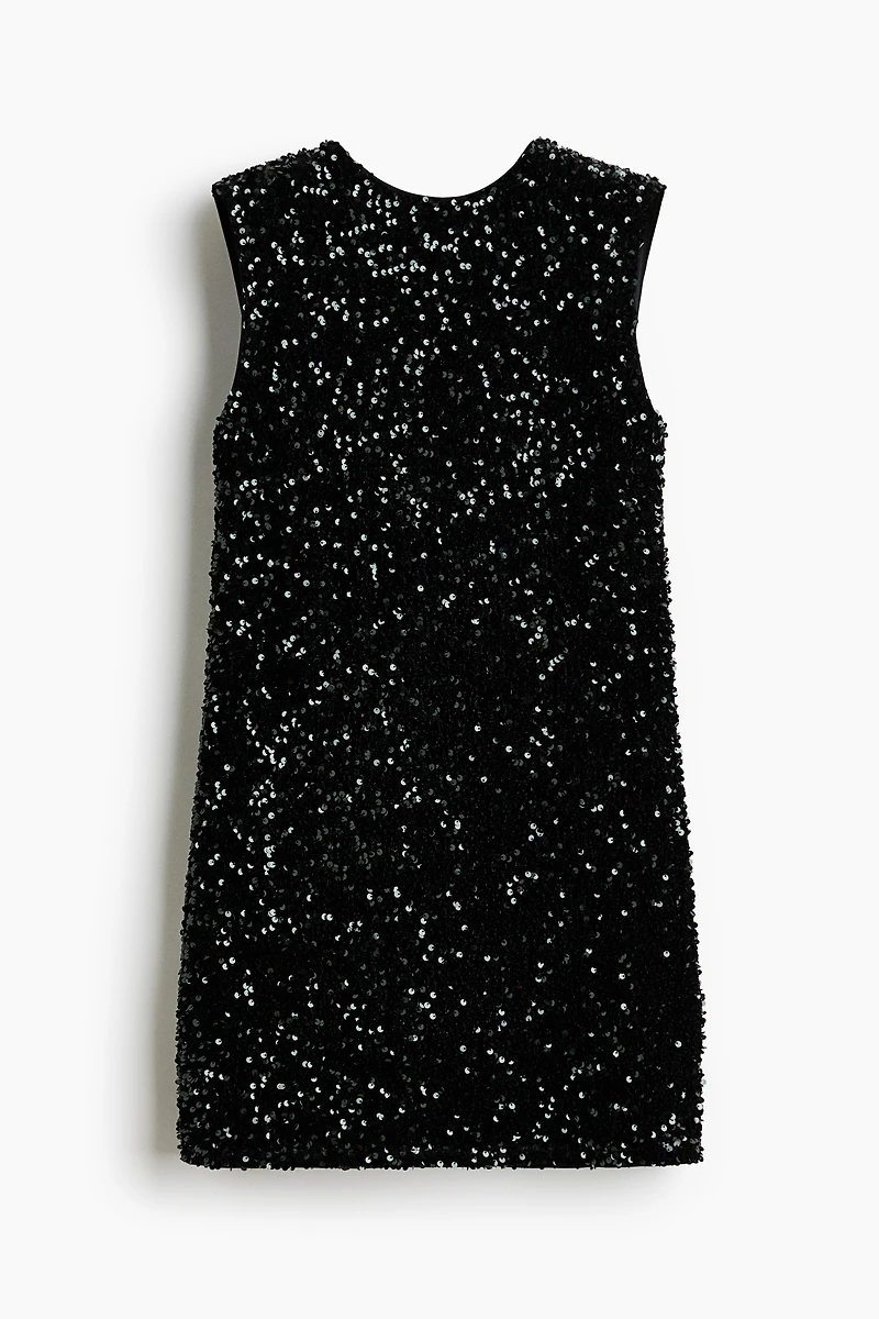 Bow-Detail Sequined Dress