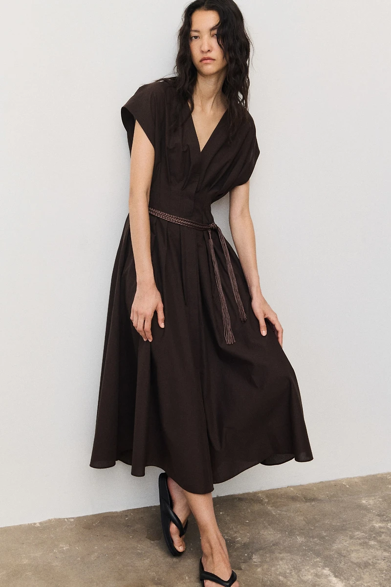 Cotton Dress with Belt