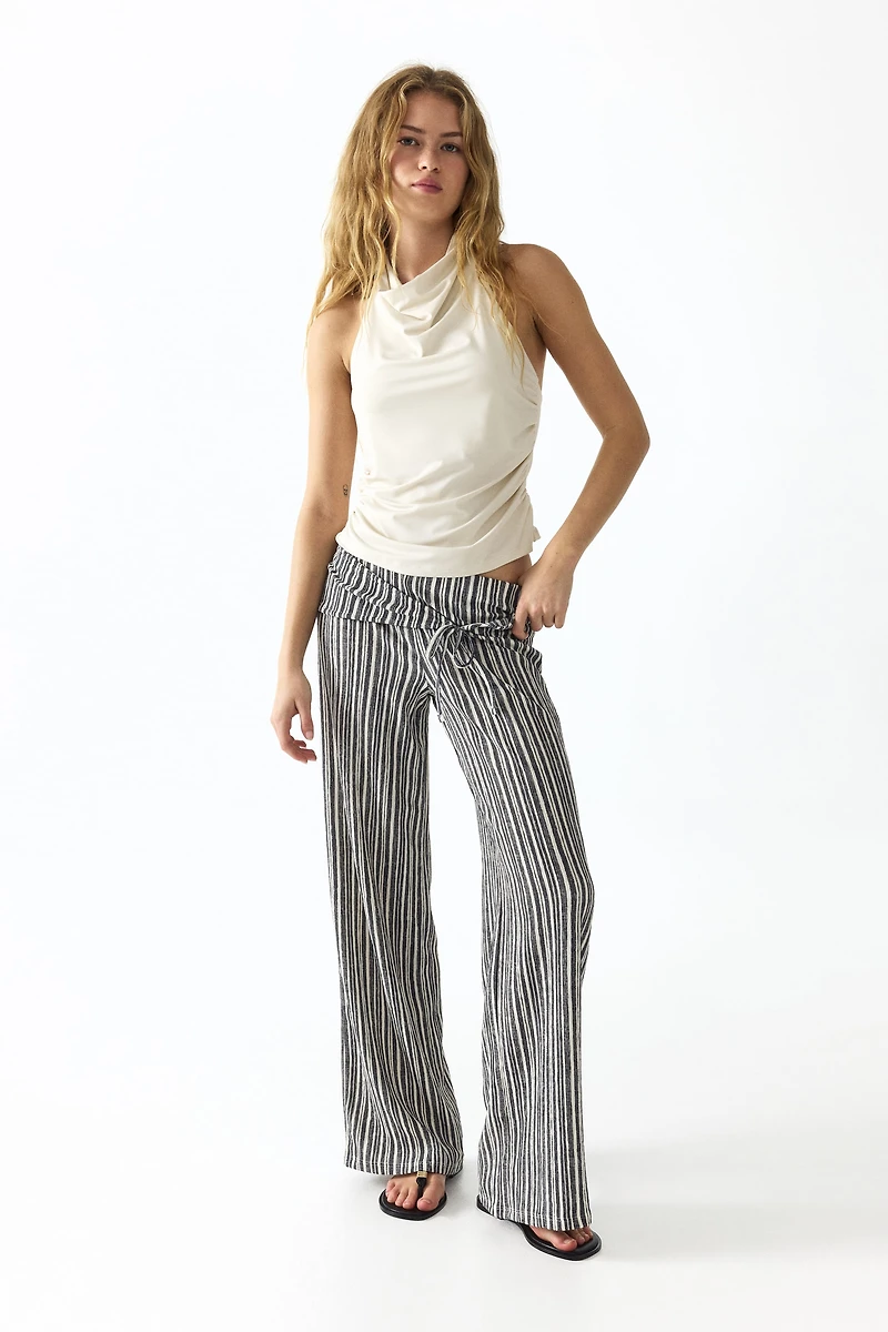 Tie-Detail Jersey Pants