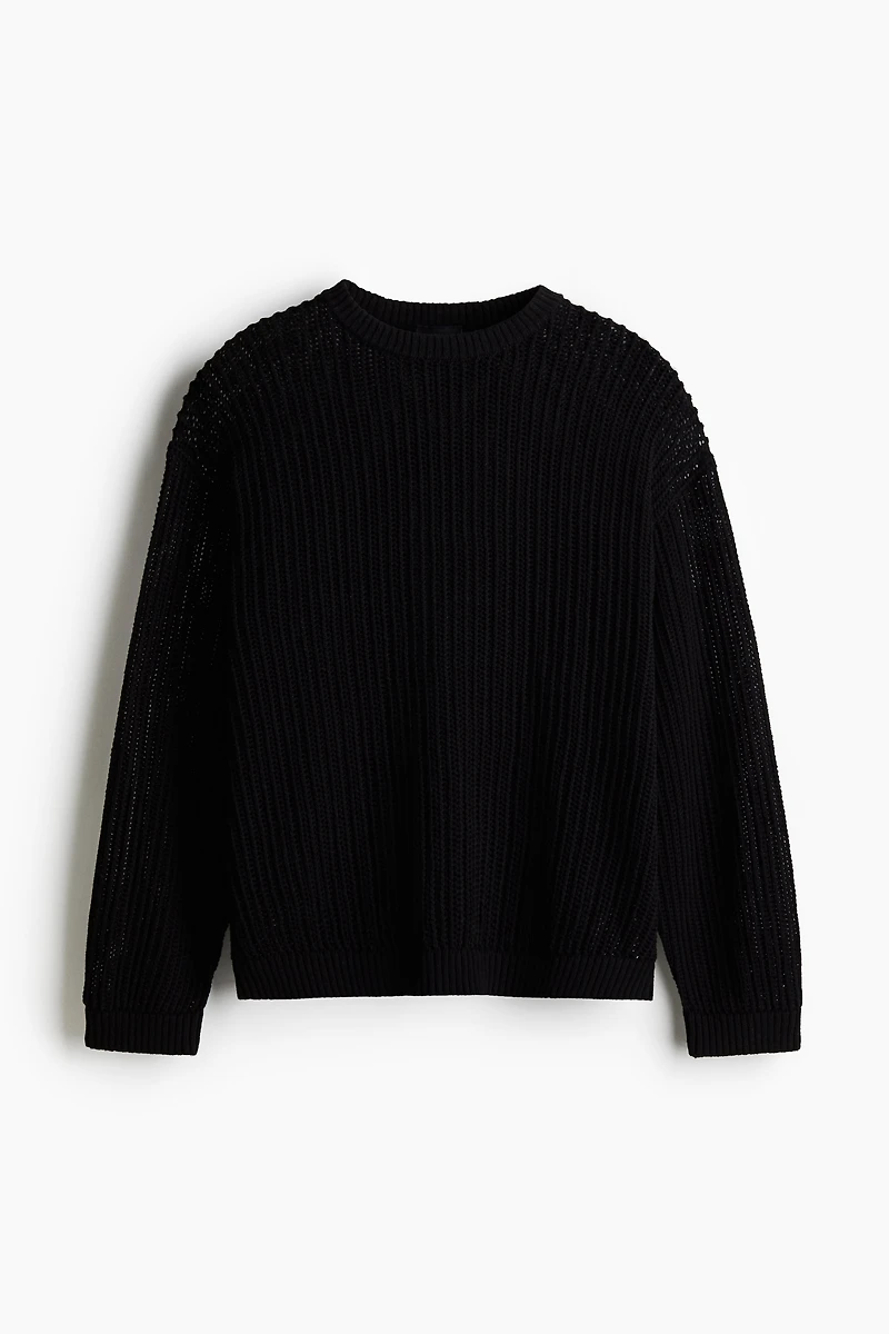 Loose-Fit Hole-Knit Sweater