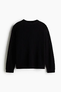 Loose-Fit Hole-Knit Sweater