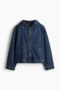 Loose-Fit Hooded Denim Jacket