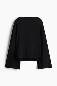Crinkled Batwing-Sleeved Top