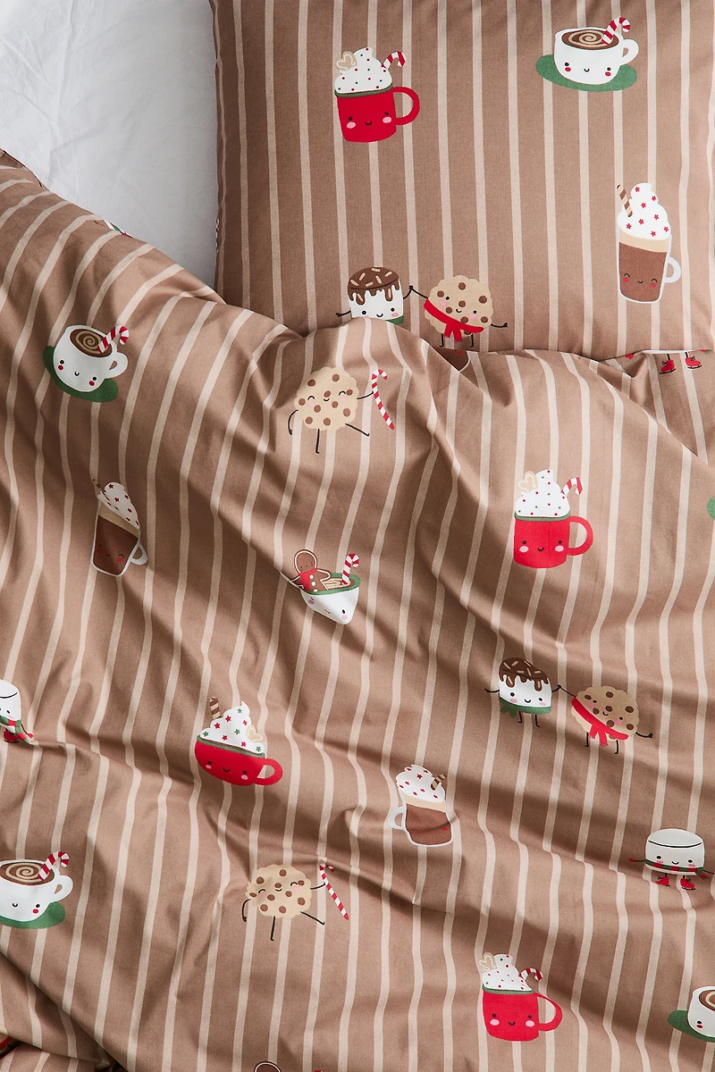 Housse de couette lit simple à motif