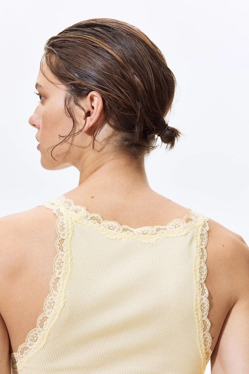 Lace-Trimmed Viscose-Blend Tank Top