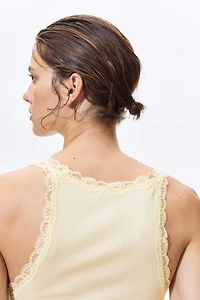 Lace-Trimmed Viscose-Blend Tank Top