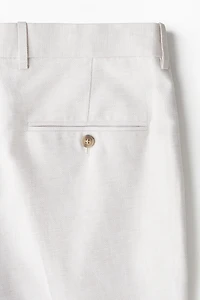 Pantalon de costume classique en lin mélangé