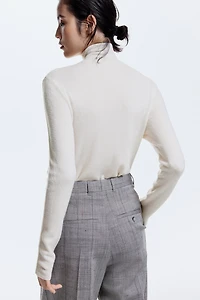 Cashmere-Blend Top with Zipper