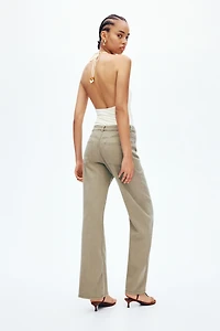 Straight-Leg Twill Pants