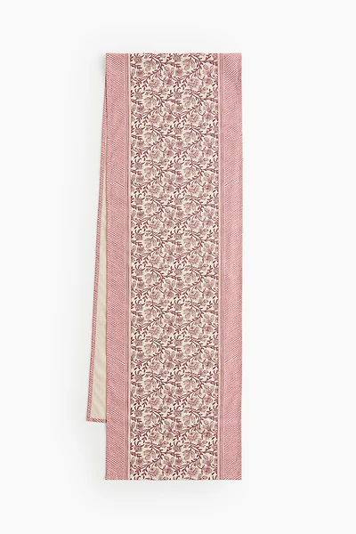 Chemin de table très long en coton mélangé à motif