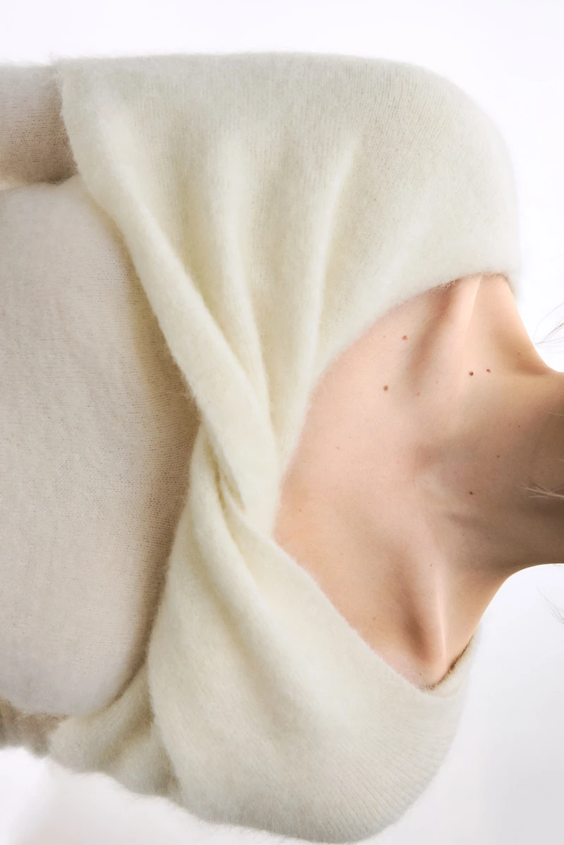 Mohair-Blend Twist-Detail Top