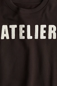 Sweatshirt with Text Motif