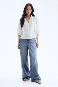 Appliquéd Cotton Blouse