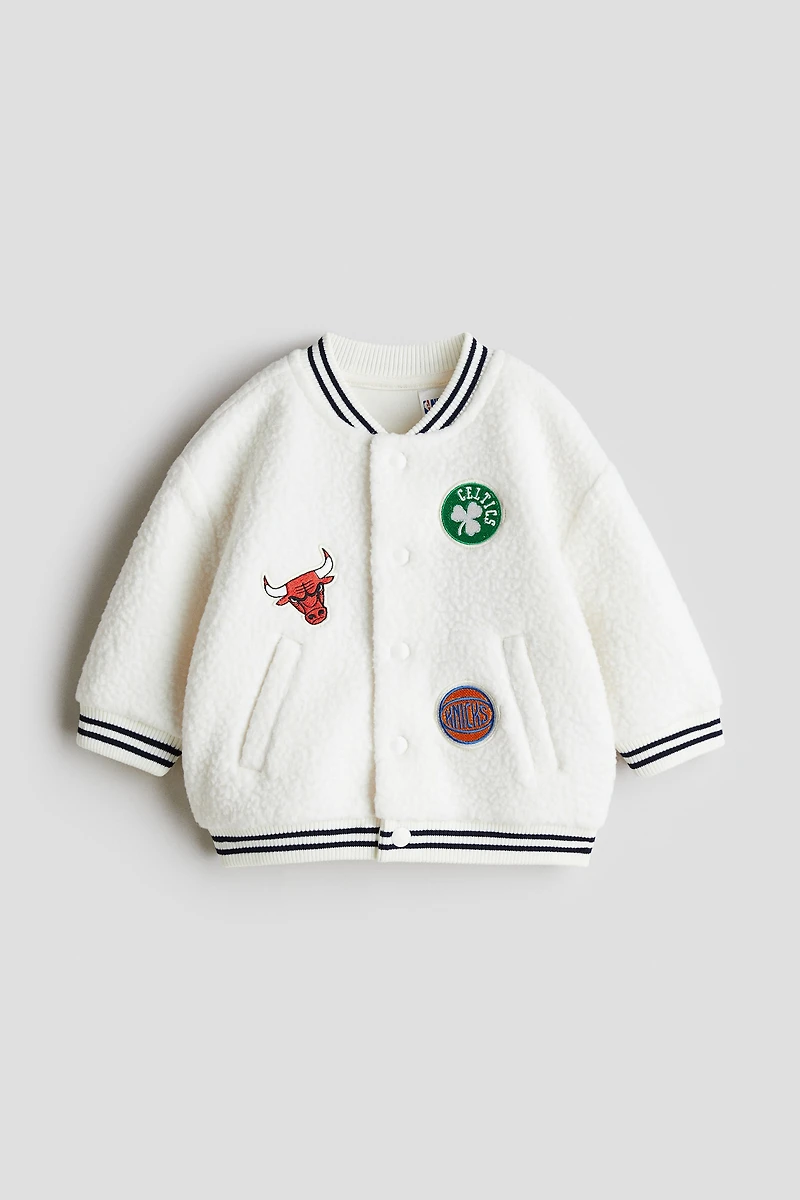Patch-Detail Baseball Jacket