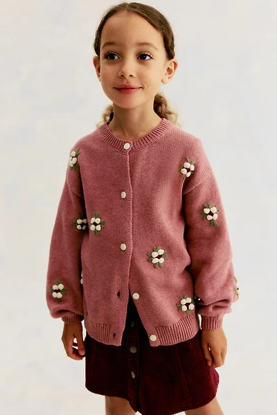 Embroidered-Detail Cotton Cardigan
