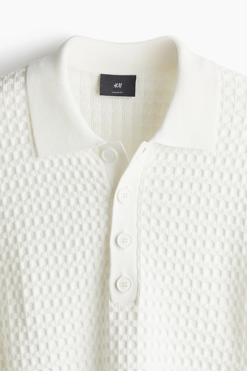 Polo classique en tricot gaufré